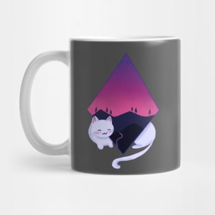 Diamond Sunset Cat Mug